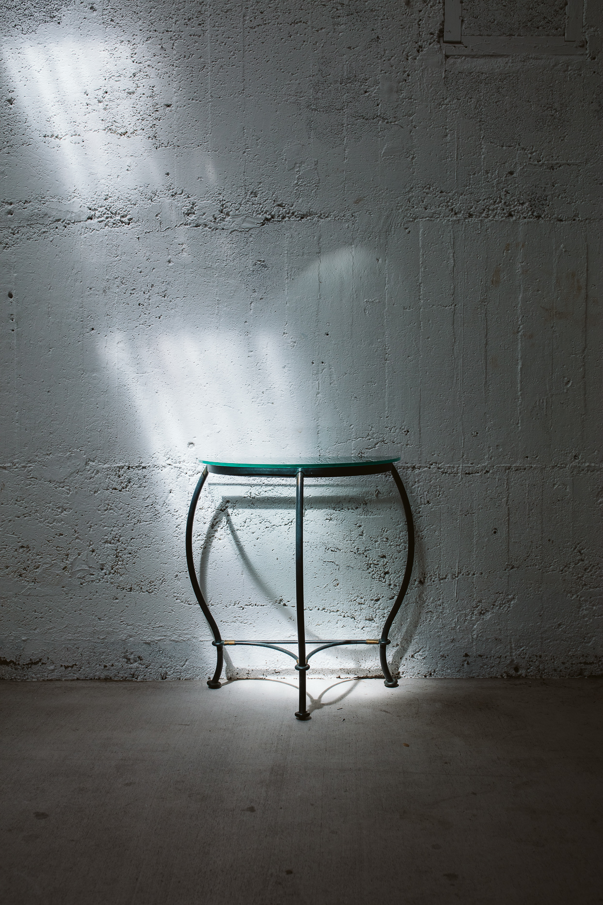 Wrought Iron Small curved hall table Gina Fabish Homewares and