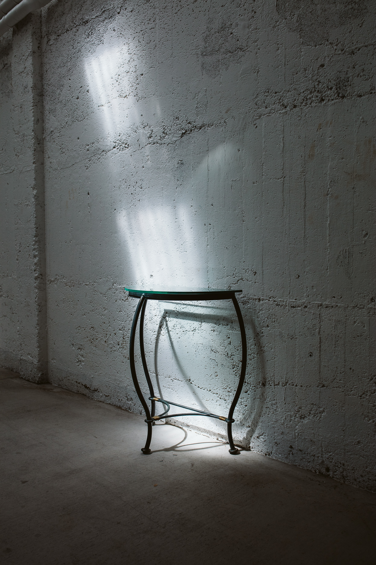 Wrought Iron Small curved hall table Gina Fabish Homewares and