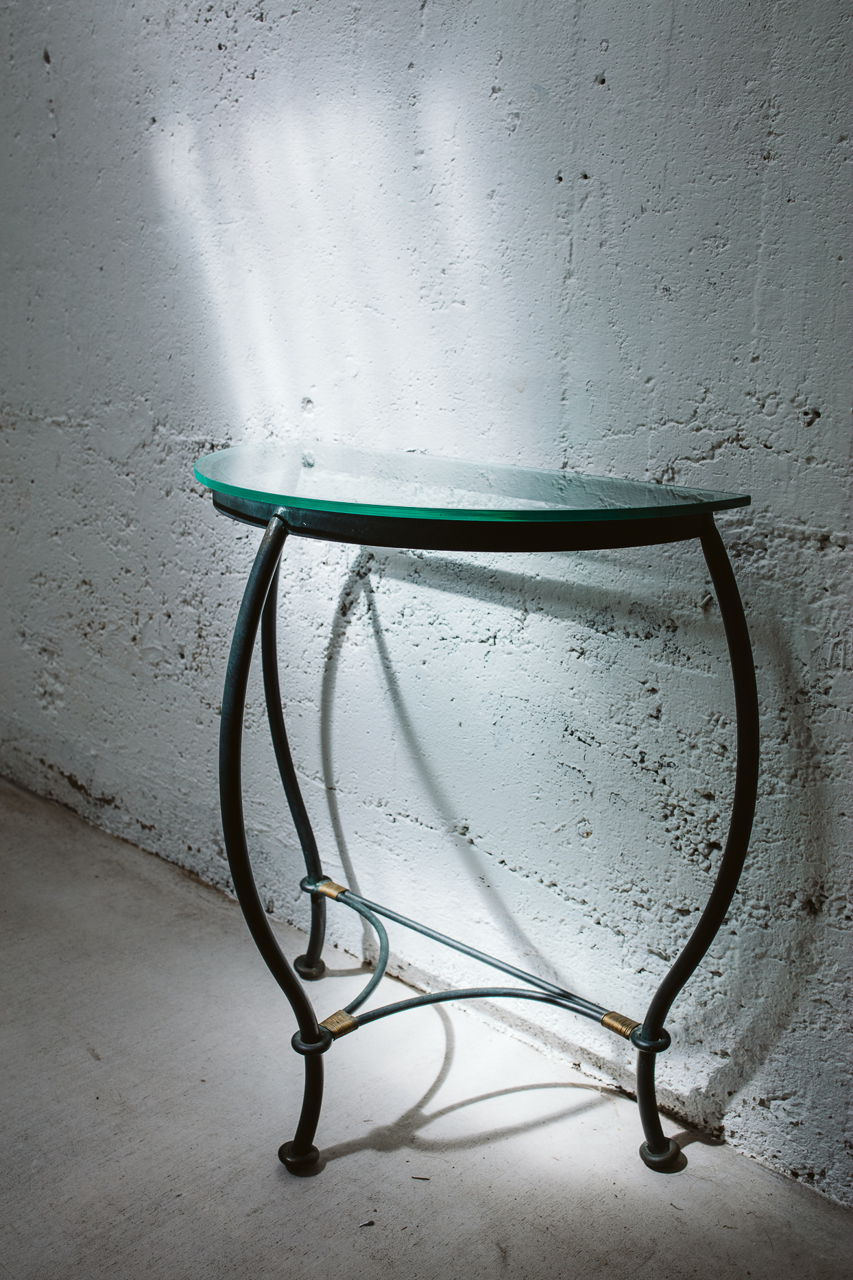 Wrought Iron Small curved hall table Gina Fabish Homewares and